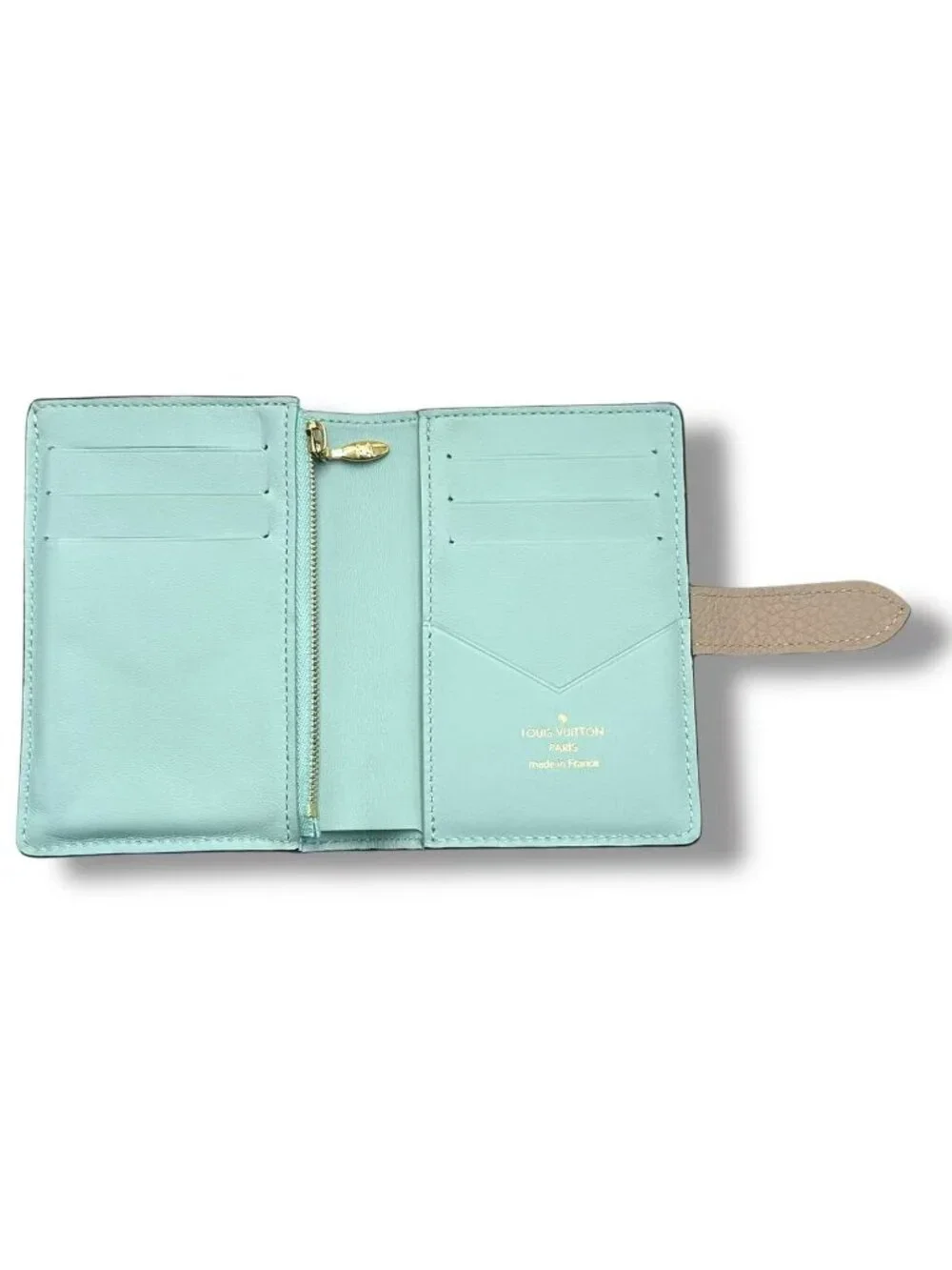 Louis Vuitton Wallet Foldin Logo Leather Beige
